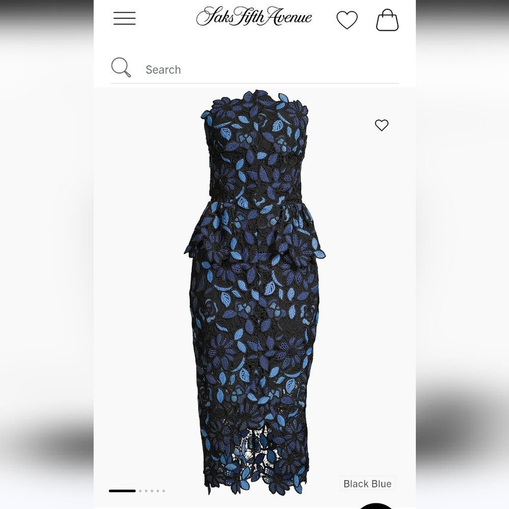 Elliatt Strapless Black and Blue Floral Dress